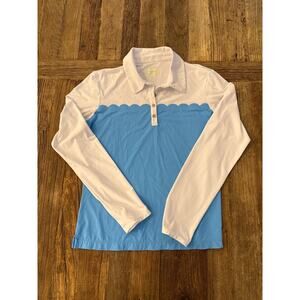 Lilly Pulitzer Luxletic Frida Scallop Polo top Large